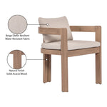 Newport Water Resistant Fabric Upholstered Outdoor Patio Dining Chair in Beige
