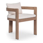 Newport Water Resistant Fabric Upholstered Outdoor Patio Dining Chair in Cream
