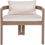 Newport Water Resistant Fabric Upholstered Outdoor Patio Dining Chair in Cream
