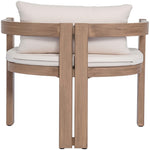 Newport Water Resistant Fabric Upholstered Outdoor Patio Dining Chair in Cream