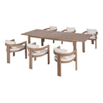 Newport Water Resistant Fabric Upholstered Outdoor Patio Dining Chair in Cream