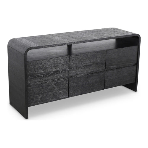 Cresthill Oak Wood Dresser in Black