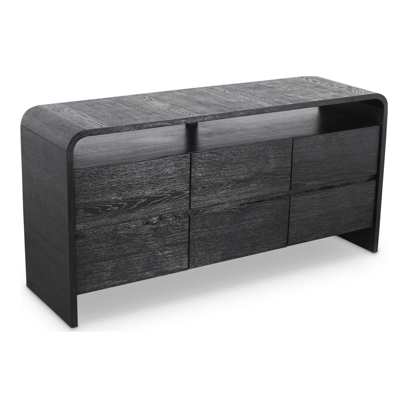 Cresthill Oak Wood Dresser in Black