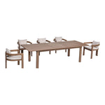 Newport Water Resistant Fabric Upholstered Outdoor Patio Dining Chair in Cream