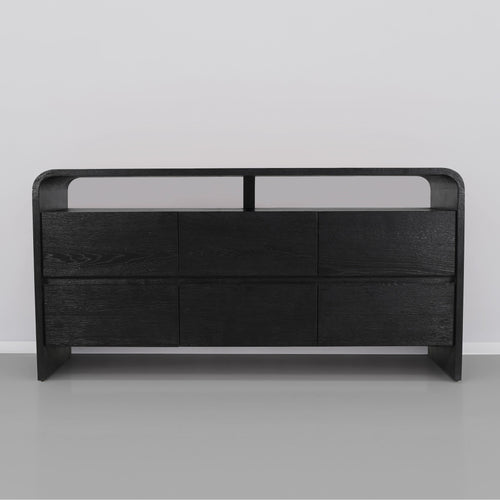 Cresthill Oak Wood Dresser in Black