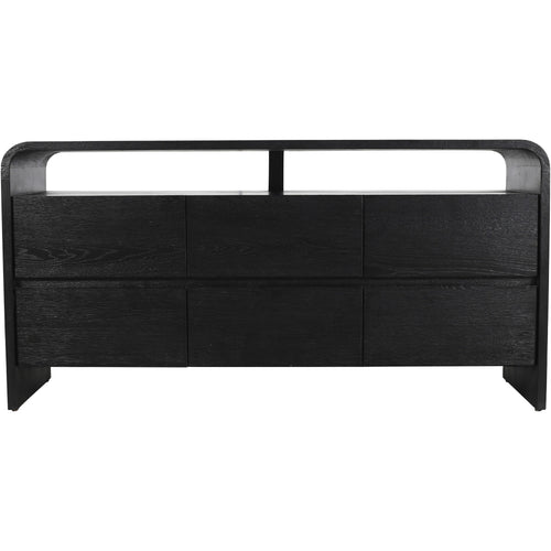 Cresthill Oak Wood Dresser in Black