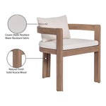 Newport Water Resistant Fabric Upholstered Outdoor Patio Dining Chair in Cream