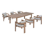Newport Water Resistant Fabric Upholstered Outdoor Patio Dining Chair in Grey