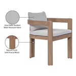 Newport Water Resistant Fabric Upholstered Outdoor Patio Dining Chair in Grey