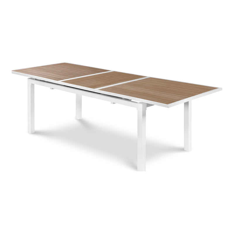 Nizuc 77" / 100.5" Aluminum Outdoor Patio Extendable Dining Table in Brown