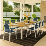 Nizuc 77" / 100.5" Aluminum Outdoor Patio Extendable Dining Table in Brown