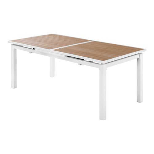 Nizuc 77" / 100.5" Aluminum Outdoor Patio Extendable Dining Table in Brown