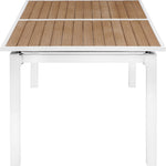 Nizuc 77" / 100.5" Aluminum Outdoor Patio Extendable Dining Table in Brown
