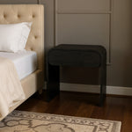 Cresthill Oak Wood Nightstand in Black