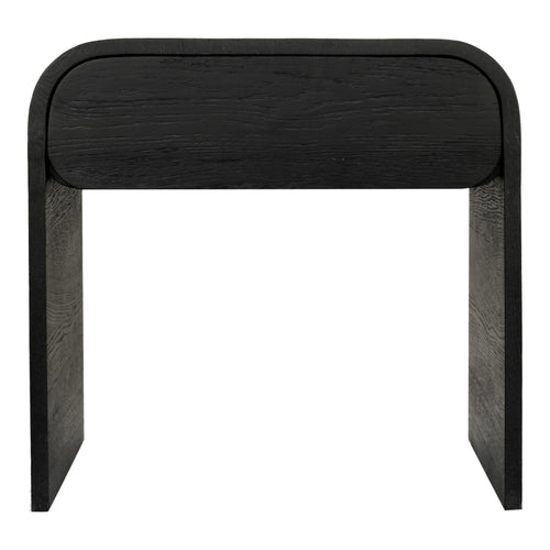 Cresthill Oak Wood Nightstand in Black