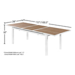 Nizuc 77" / 100.5" Aluminum Outdoor Patio Extendable Dining Table in Brown