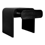 Cresthill Oak Wood Nightstand in Black