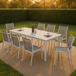 Nizuc 77" / 100.5" Aluminum Outdoor Patio Extendable Dining Table in Grey