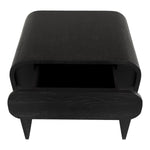 Cresthill Oak Wood Nightstand in Black