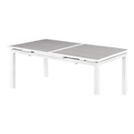 Nizuc 77" / 100.5" Aluminum Outdoor Patio Extendable Dining Table in Grey