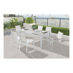 Nizuc 77" / 100.5" Aluminum Outdoor Patio Extendable Dining Table in Grey