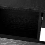 Cresthill Oak Wood Nightstand in Black