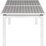 Nizuc 77" / 100.5" Aluminum Outdoor Patio Extendable Dining Table in Grey