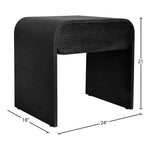 Cresthill Oak Wood Nightstand in Black