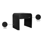 Cresthill Oak Wood Nightstand in Black