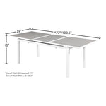 Nizuc 77" / 100.5" Aluminum Outdoor Patio Extendable Dining Table in Grey