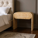 Cresthill Oak Wood Nightstand in White