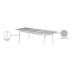 Nizuc 77" / 100.5" Aluminum Outdoor Patio Extendable Dining Table in Grey
