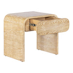 Cresthill Oak Wood Nightstand in White