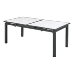 Nizuc 77" / 100.5" Aluminum Outdoor Patio Extendable Dining Table in White