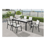 Nizuc 77" / 100.5" Aluminum Outdoor Patio Extendable Dining Table in White