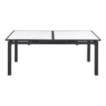 Nizuc 77" / 100.5" Aluminum Outdoor Patio Extendable Dining Table in White