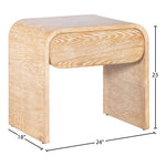 Cresthill Oak Wood Nightstand in White