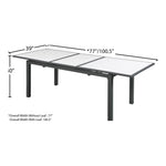 Nizuc 77" / 100.5" Aluminum Outdoor Patio Extendable Dining Table in White