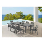 Maldives 95.5" / 119" Aluminum Outdoor Patio Dining Table in Grey