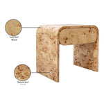 Cresthill Burl Wood Nightstand in Natural