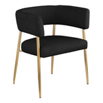 Creston Linen Textured Fabric Upholstered Dining Chair in Black