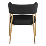 Creston Linen Textured Fabric Upholstered Dining Chair in Black