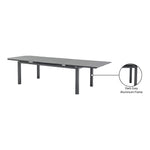 Maldives 95.5" / 119" Aluminum Outdoor Patio Dining Table in Grey