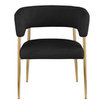 Creston Linen Textured Fabric Upholstered Dining Chair in Black