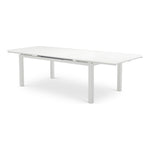 Maldives 95.5" / 119" Aluminum Outdoor Patio Dining Table in White