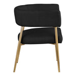Creston Linen Textured Fabric Upholstered Dining Chair in Black