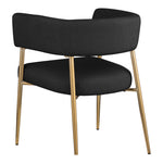 Creston Linen Textured Fabric Upholstered Dining Chair in Black