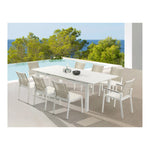 Maldives 95.5" / 119" Aluminum Outdoor Patio Dining Table in White