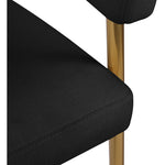 Creston Linen Textured Fabric Upholstered Dining Chair in Black