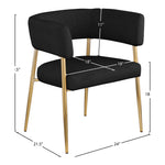Creston Linen Textured Fabric Upholstered Dining Chair in Black